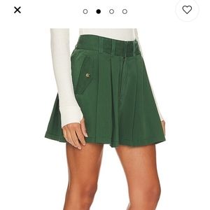 Free People Pleats To Meet You Mini Skirt in Green Forest Sz 2 XS